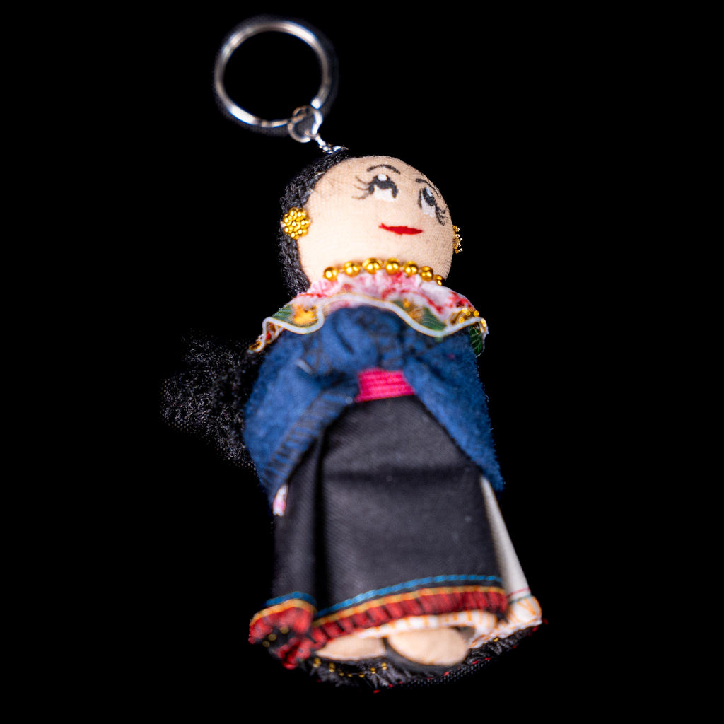 Traditional Ecuadorian Couple Keychains – Handmade Fabric Dolls