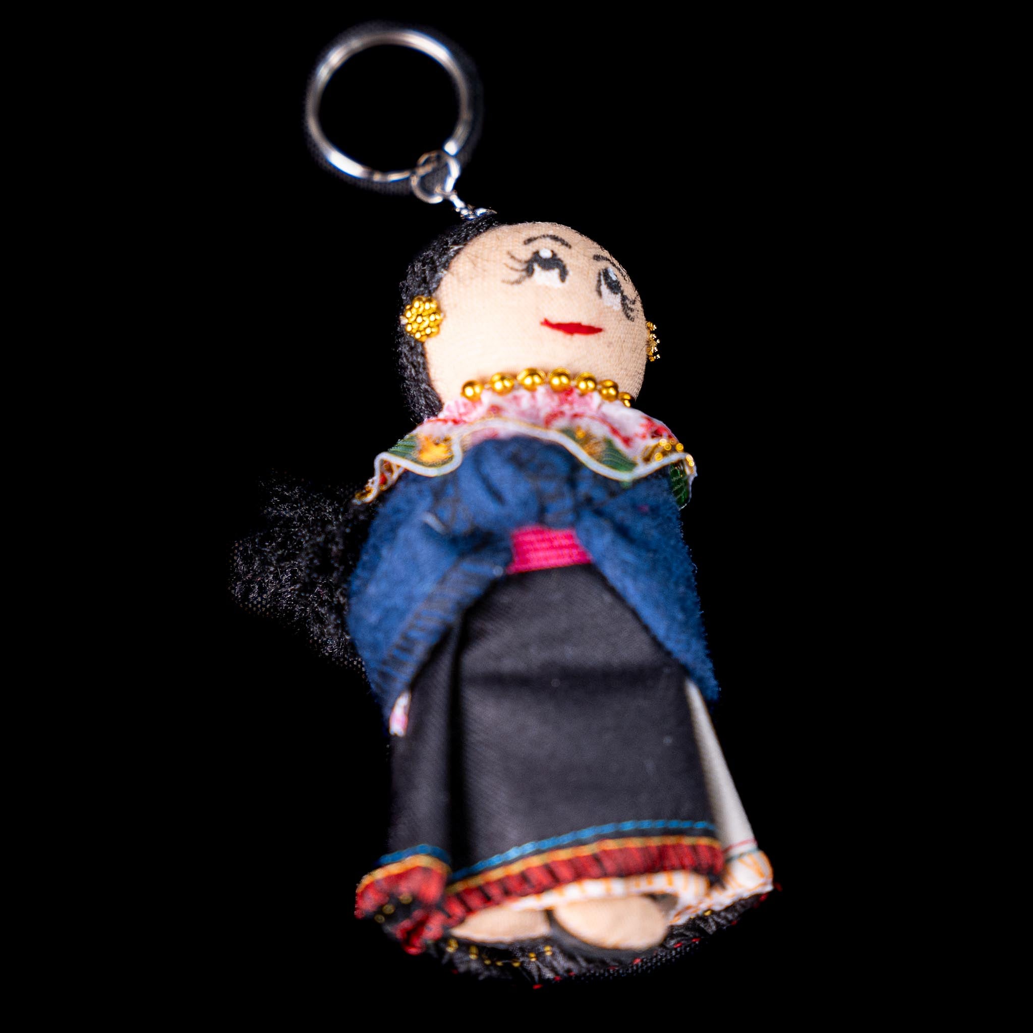 Traditional Ecuadorian Couple Keychains – Handmade Fabric Dolls