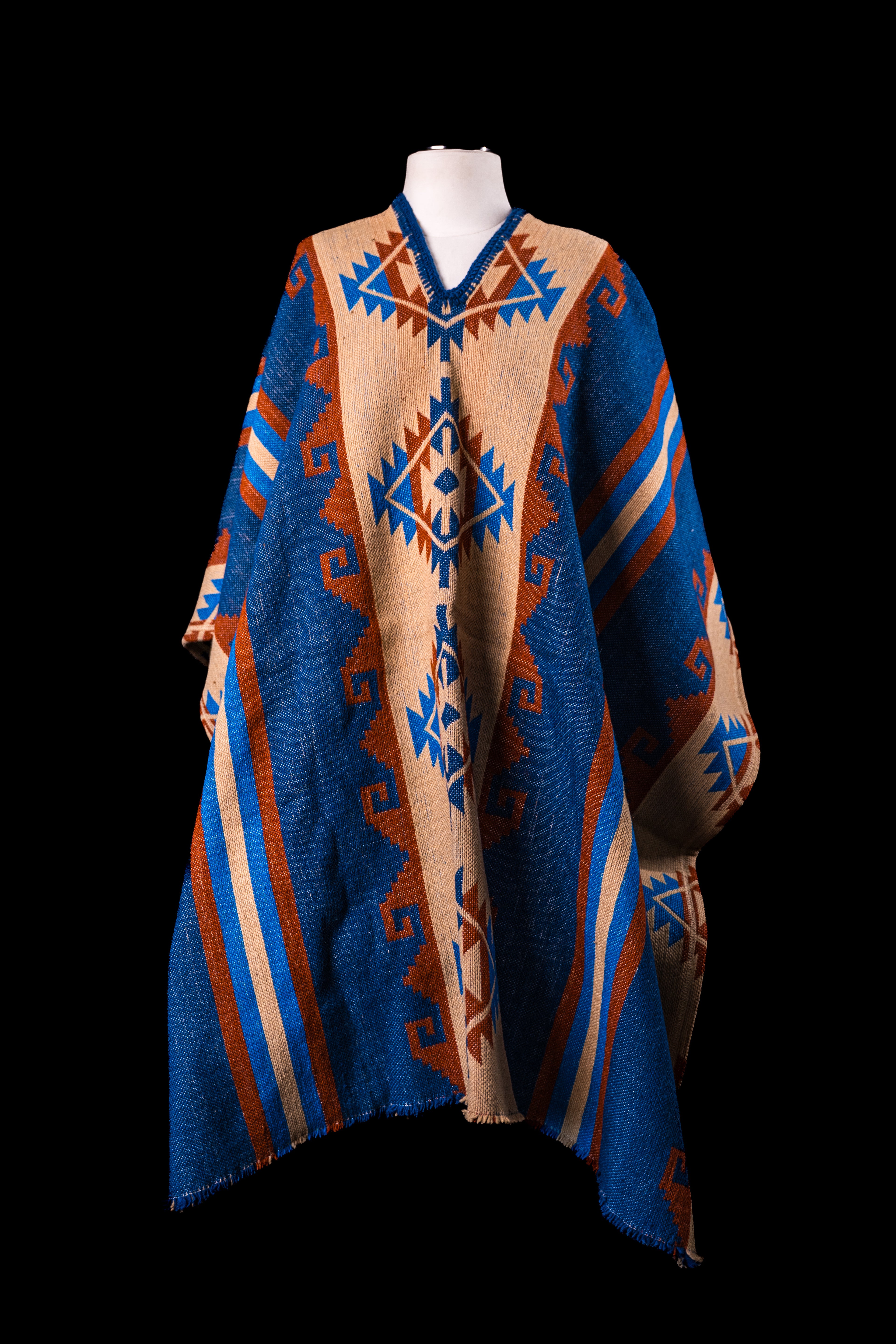 Poncho 100% Wool V-neck
