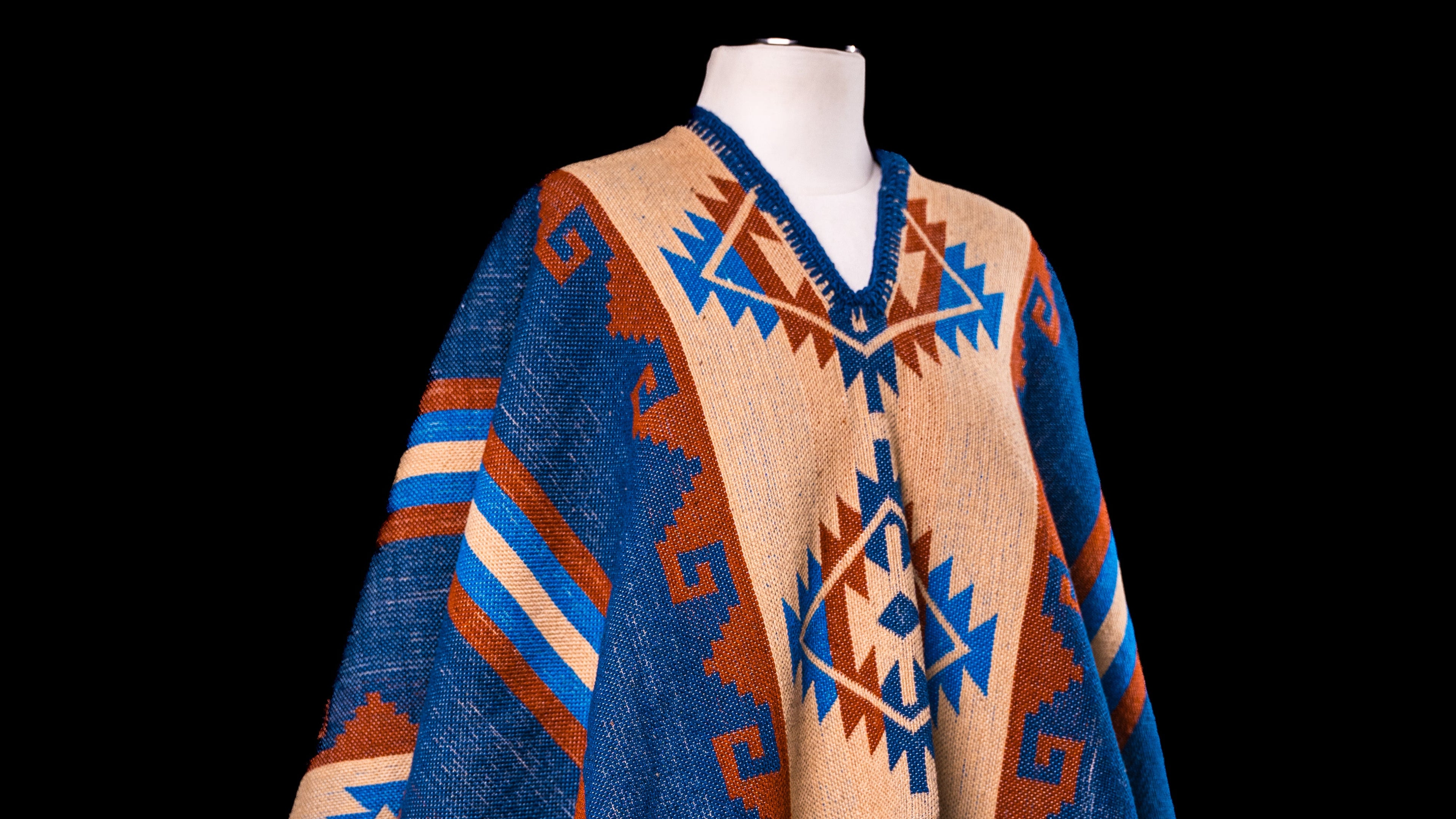 Poncho 100% Wool V-neck