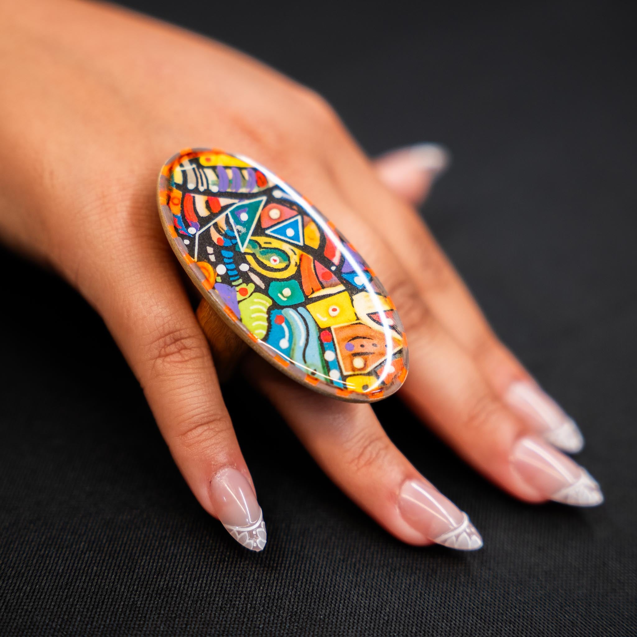 Oversized Hand-Painted Ring