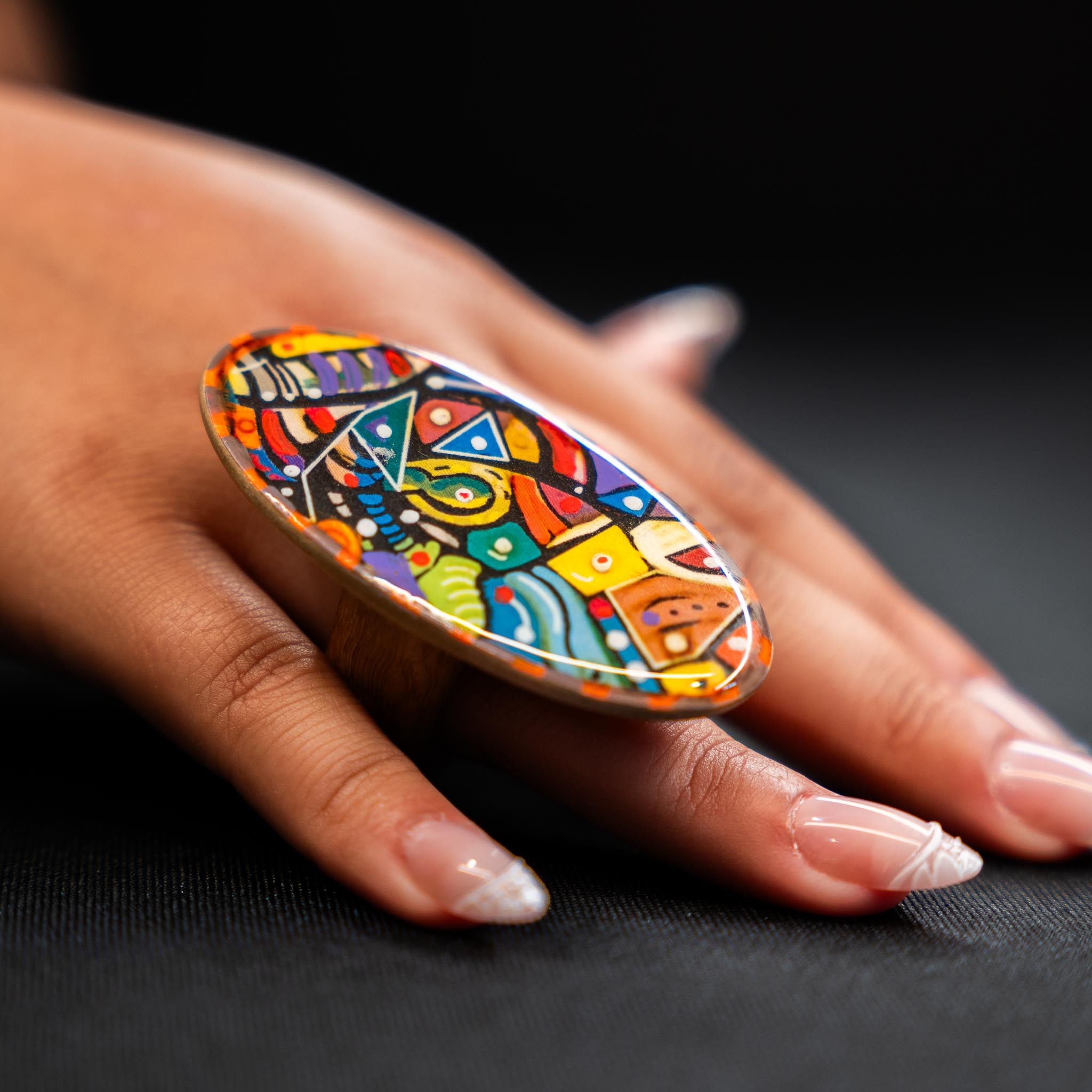 Oversized Hand-Painted Ring