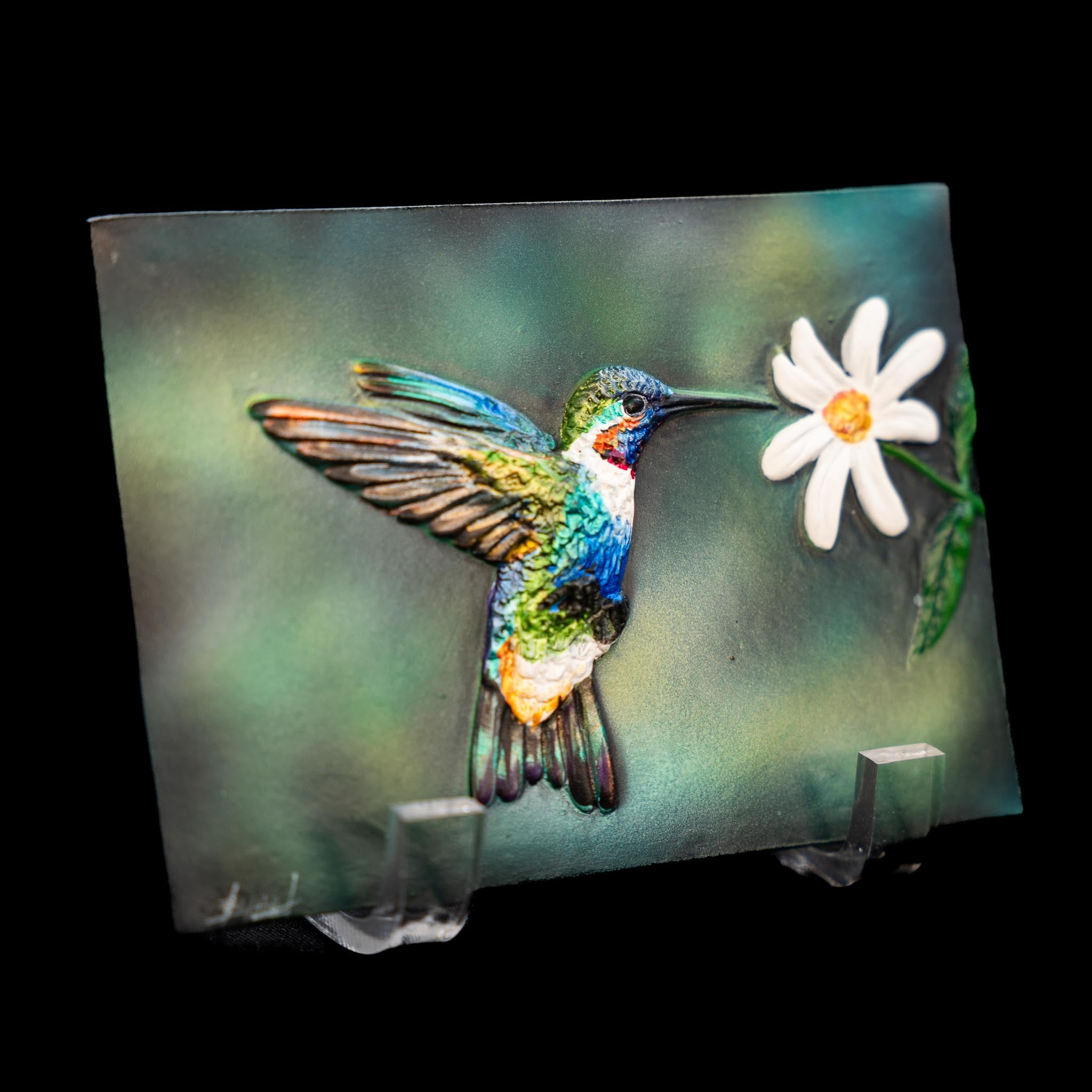 Hummingbird Harmony – Handcrafted Ceramic Wall Art (4x3 in)