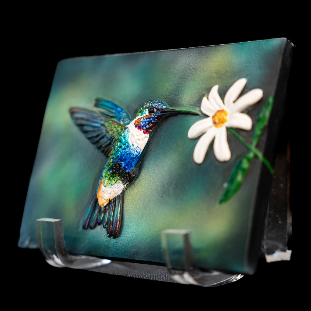 Hummingbird Harmony – Handcrafted Ceramic Wall Art (4x3 in)