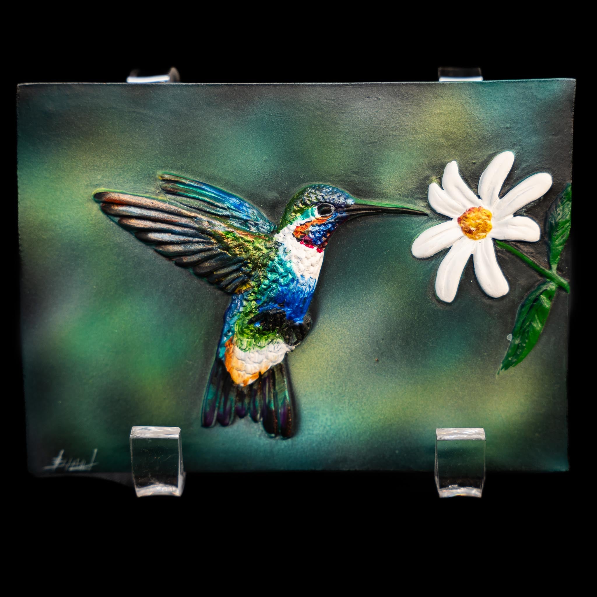 Hummingbird Harmony – Handcrafted Ceramic Wall Art (4x3 in)