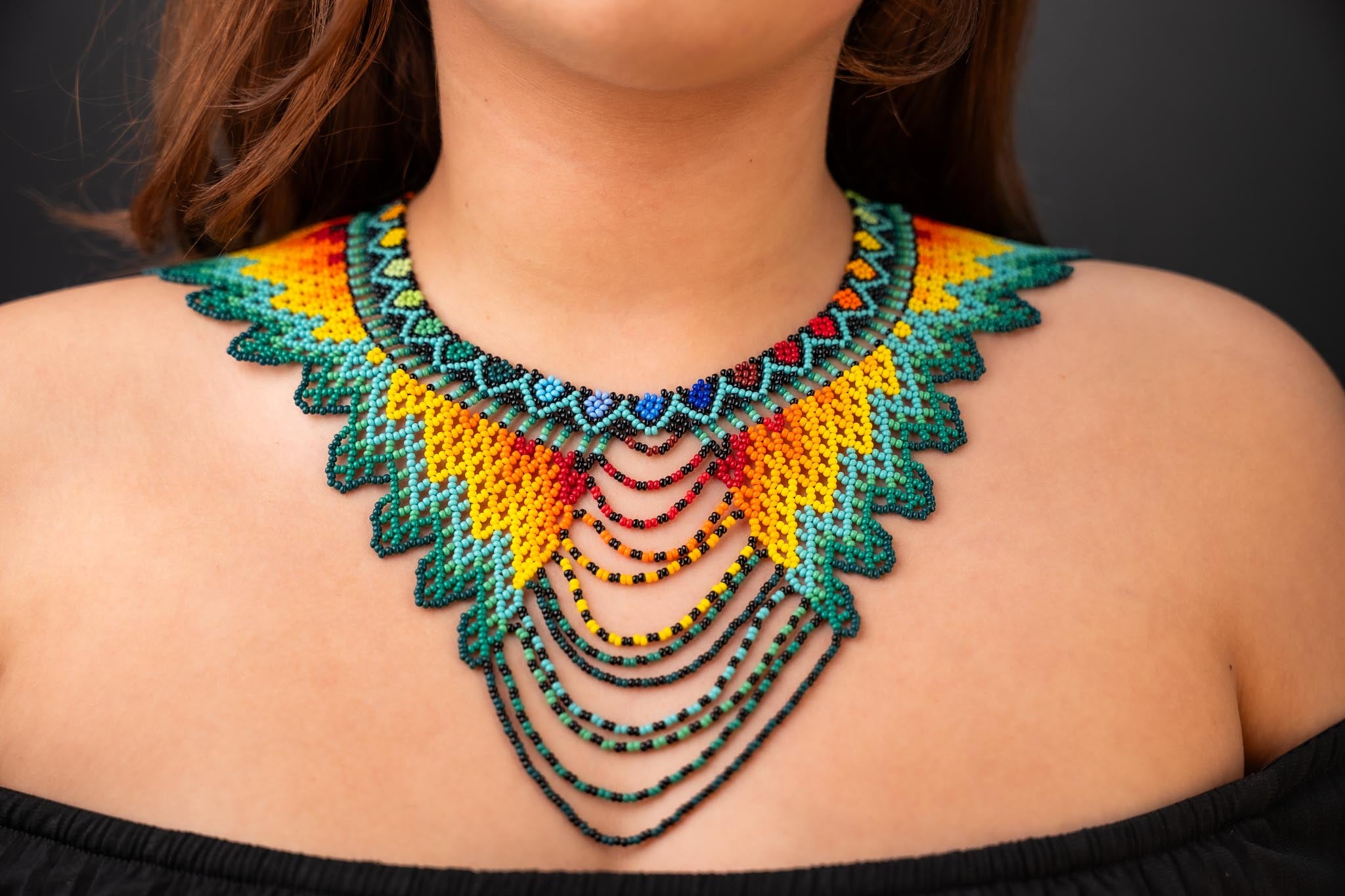 ✨ Handmade Glass Bead Ecuadorian Necklace