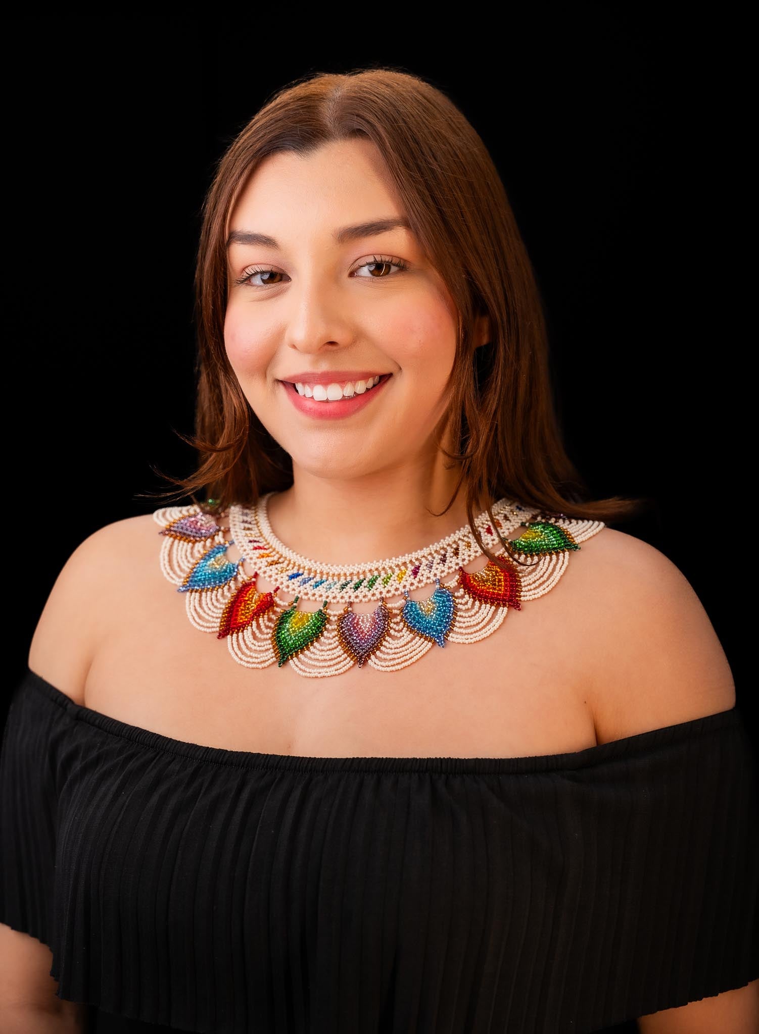 Vibrant White & Rainbow Ecuadorian Necklace 🌈
