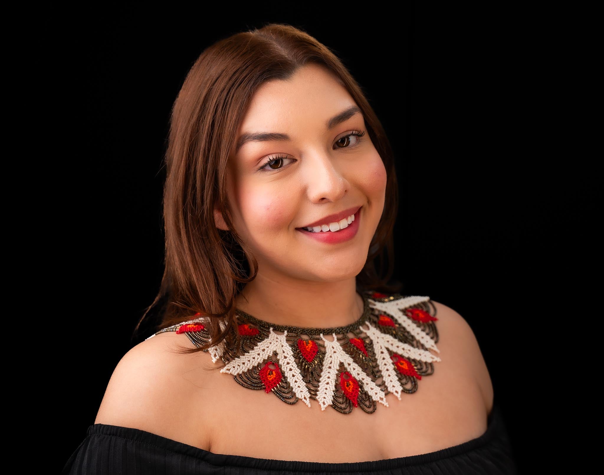 Bold Black, White &amp; Red Ecuadorian Necklace