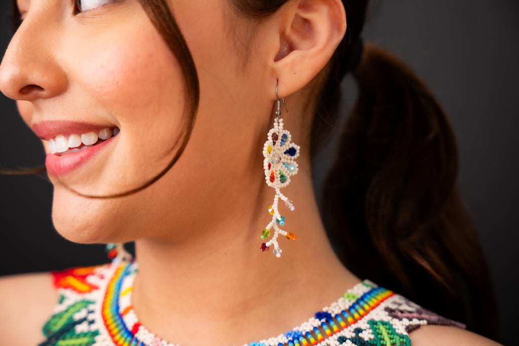 Colorful Beaded Necklace & Earrings Set – Handmade Ecuadorian Jewelry