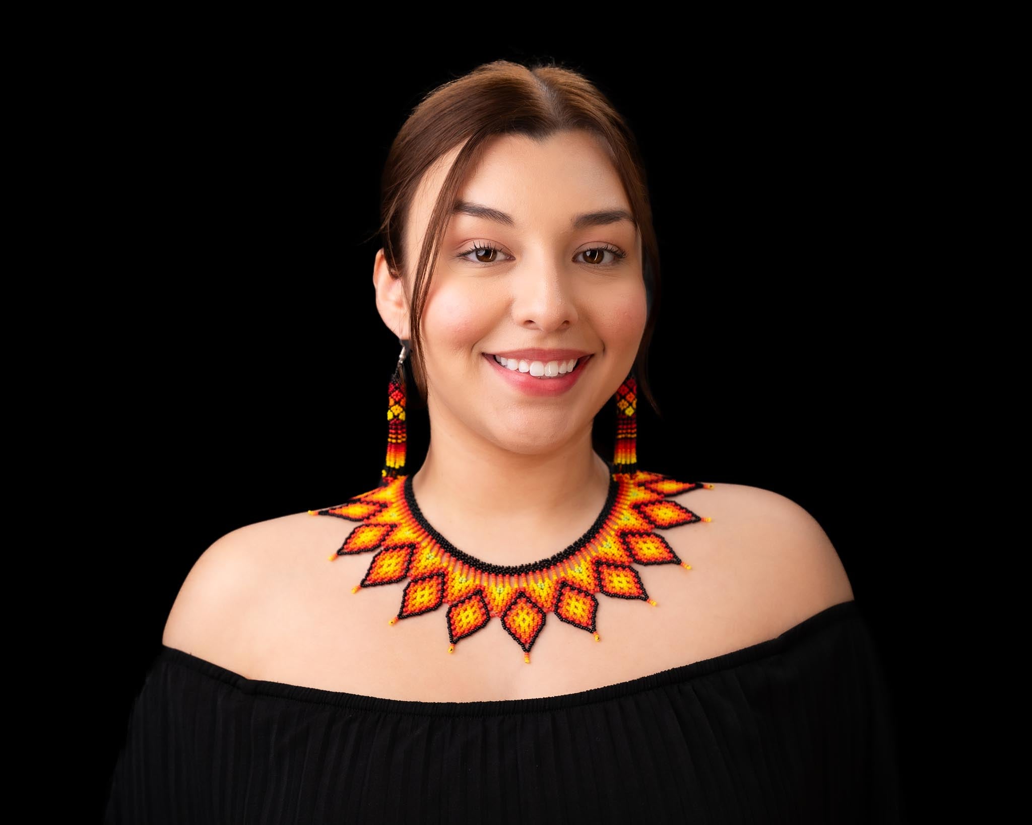 🔥Handcrafted Ecuadorian Glass Bead Necklace & Earrings Set