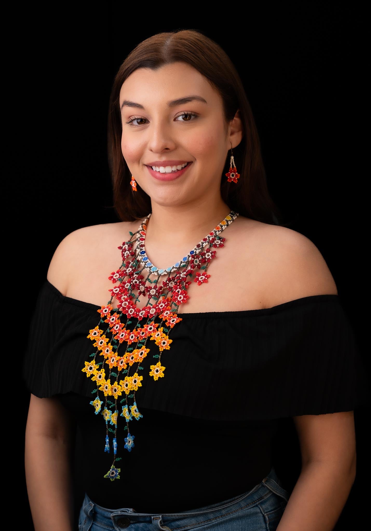 Floral rainbow necklace