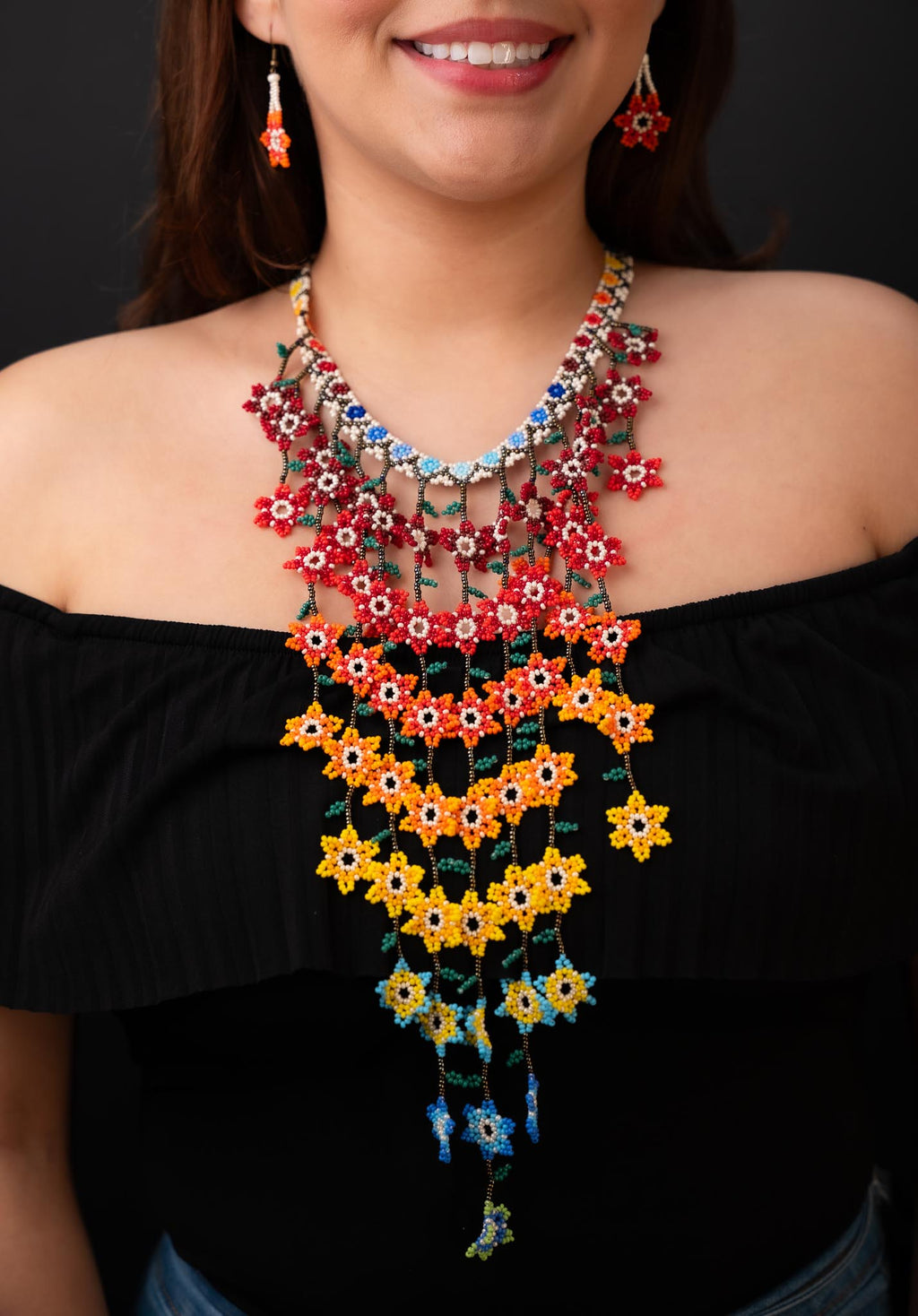 Floral rainbow necklace